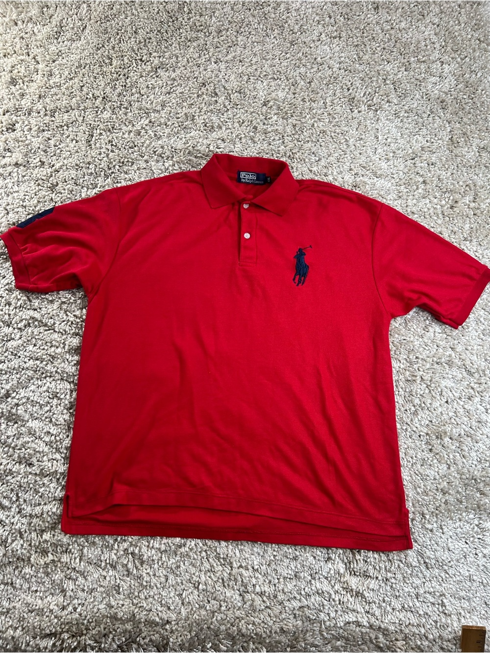 Polo by Ralph Lauren Men's Red Classic Fit Polo Shirt large pony NWOT